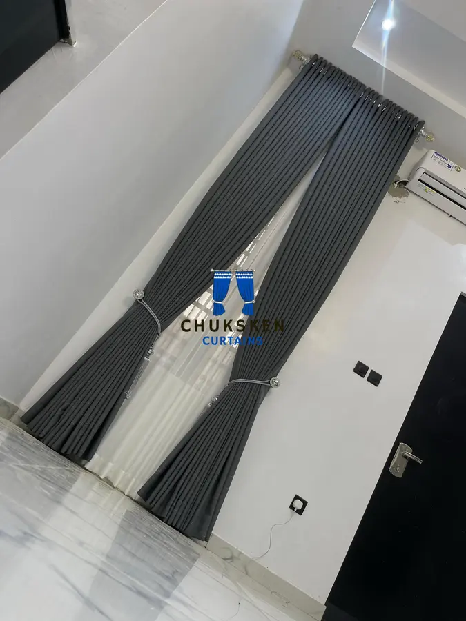 Navy and charcoal curtains